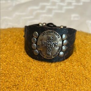 Source Unknown Black and Silver Faith Bracelet